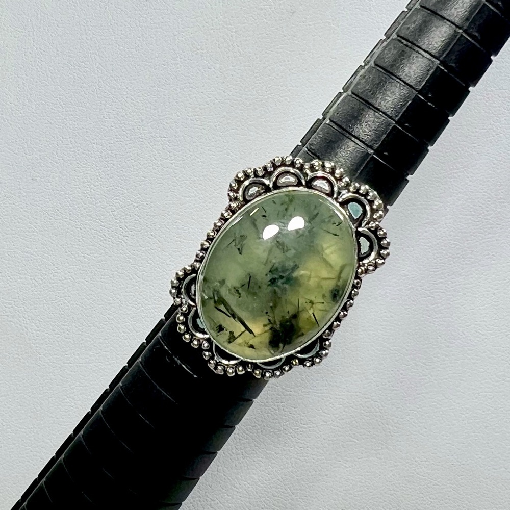 Prehnite 925 Gemstone Ring size 7